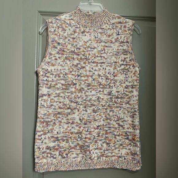 Talbots Sweaters - Talbots Multicolor Mock Neck Sleeveless Sweater Vest - Size Medium